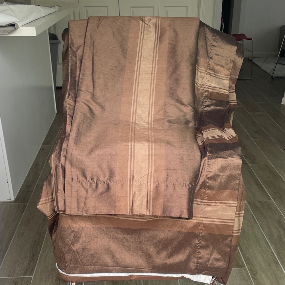 Pottery Barn 100% silk lined pair of curtains